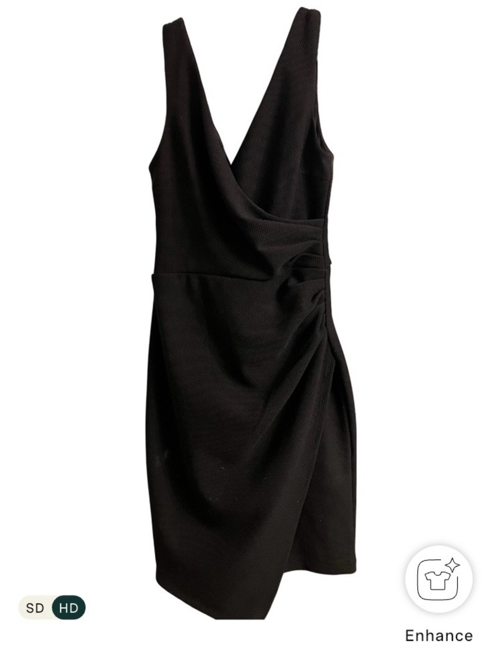 Bisou Bisou Black V-Neck Sleeveless Wrap Midi Dress